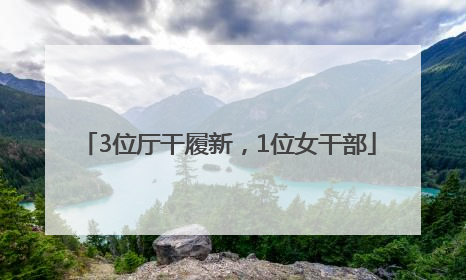 3位厅干履新，1位女干部