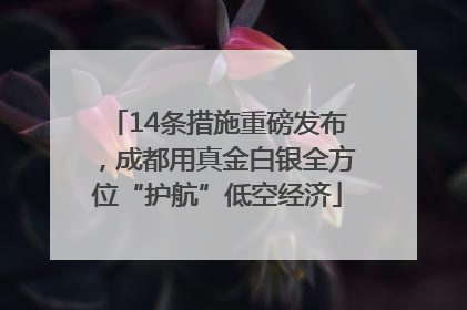 14条措施重磅发布，成都用真金白银全方位“护航”低空经济