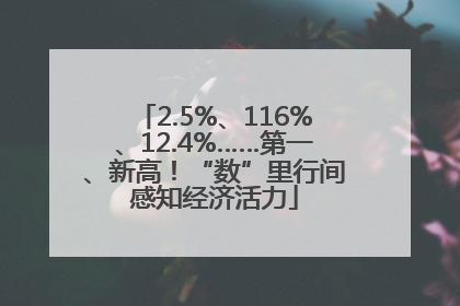 2.5%、116%、12.4%……第一、新高！“数”里行间感知经济活力