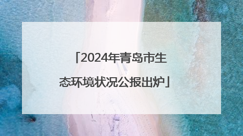 2024年青岛市生态环境状况公报出炉
