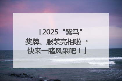 2025“紫马”奖牌、服装亮相啦→快来一睹风采吧！