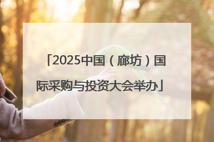 2025中国（廊坊）国际采购与投资大会举办