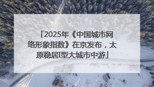 2025年《中国城市网络形象指数》在京发布，太原稳居I型大城市中游