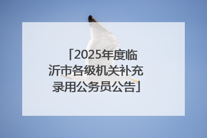 2025年度临沂市各级机关补充录用公务员公告