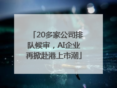 20多家公司排队候审，AI企业再掀赴港上市潮