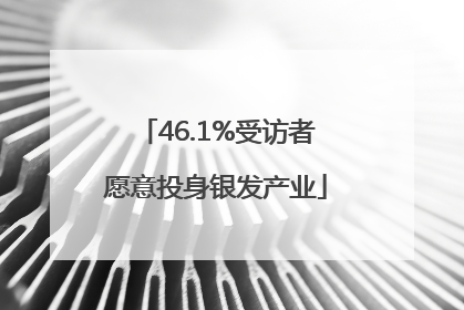 46.1%受访者愿意投身银发产业