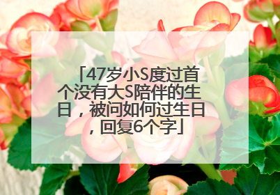 47岁小S度过首个没有大S陪伴的生日，被问如何过生日，回复6个字
