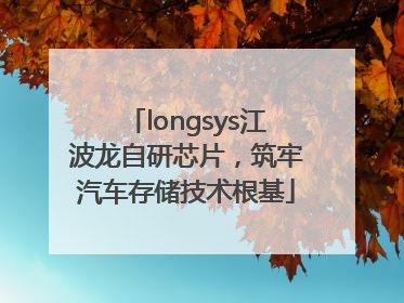 longsys江波龙自研芯片，筑牢汽车存储技术根基